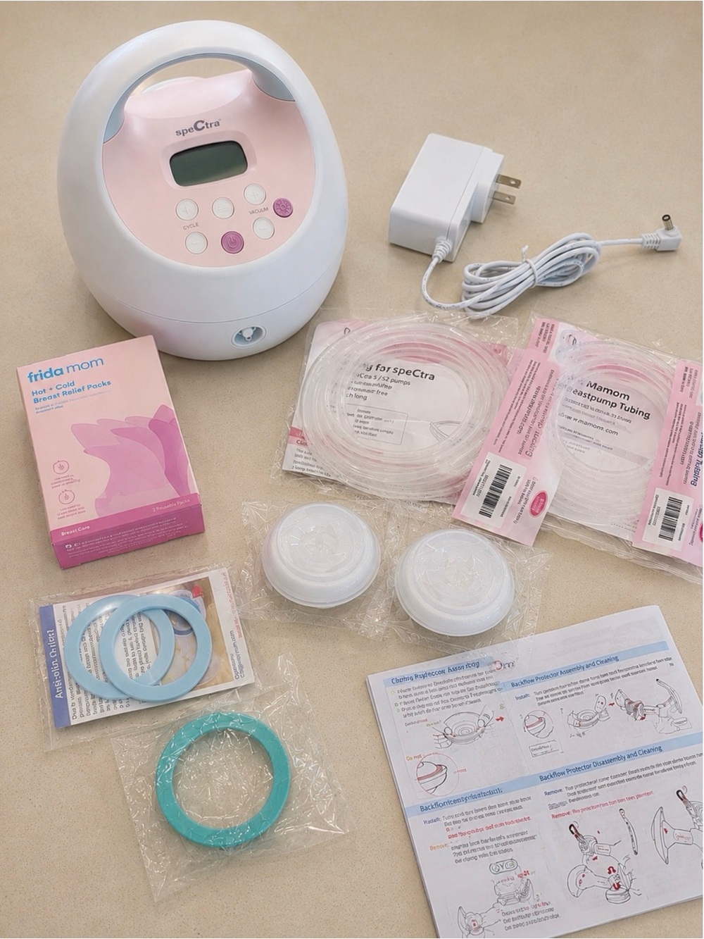 Spectra S2 Breast Pump + Frida Mom Hot/Cold Relief Packs – Like New
